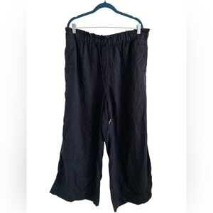 Loft Wide Leg Pull on Pants Cropped Paperbag Elastic Waist Large NWT